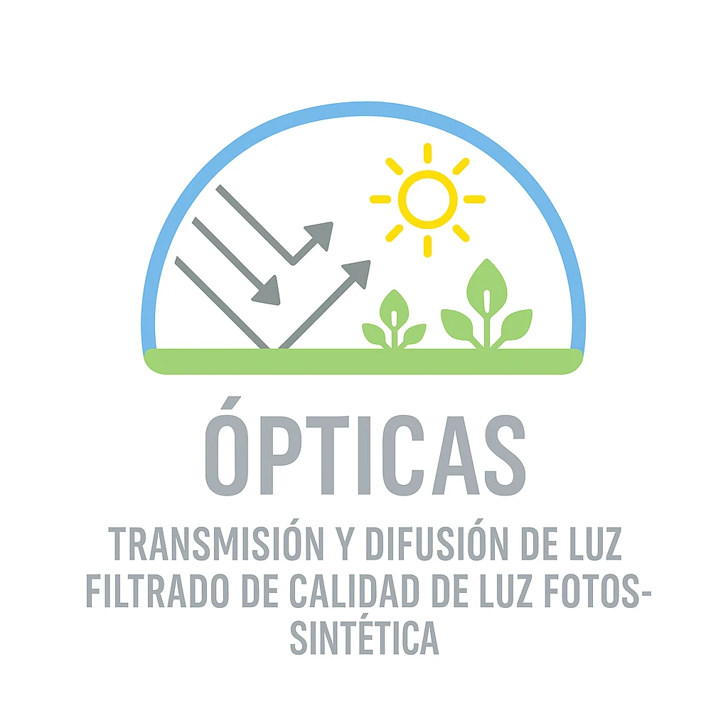 Ópticas: Transmisión y Difusión de luz, Filtrado de calidad de luz fotosintética.